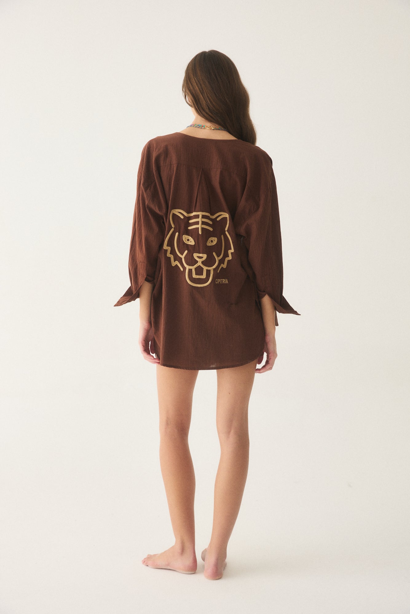 CAMISA GALA MARRON