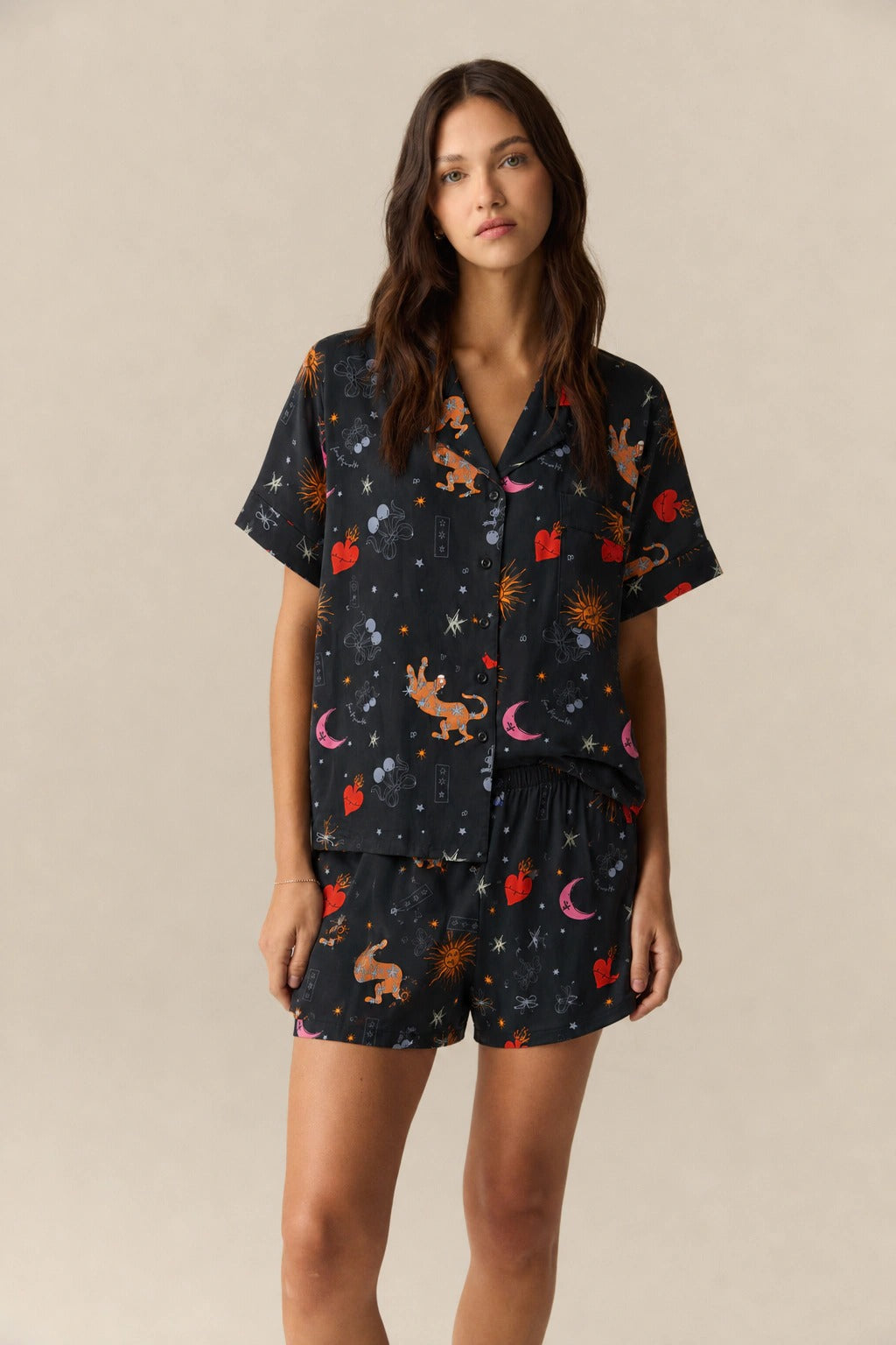 PIJAMA GRUS COSMOS BLACK CORTO