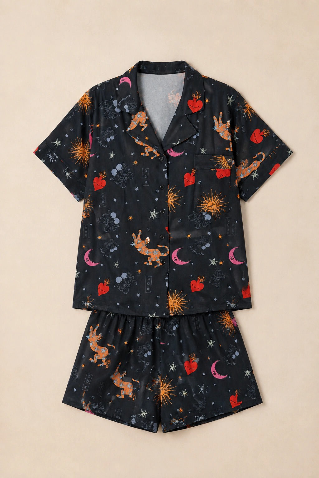PIJAMA GRUS COSMOS BLACK CORTO